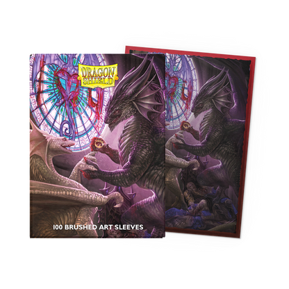 A Brushed Art Sleeve featuring Valentine Dragons 2022 artwork. Brand: Dragon Shield, Item: Valentine Dragons 2022 - Brushed Art Sleeves