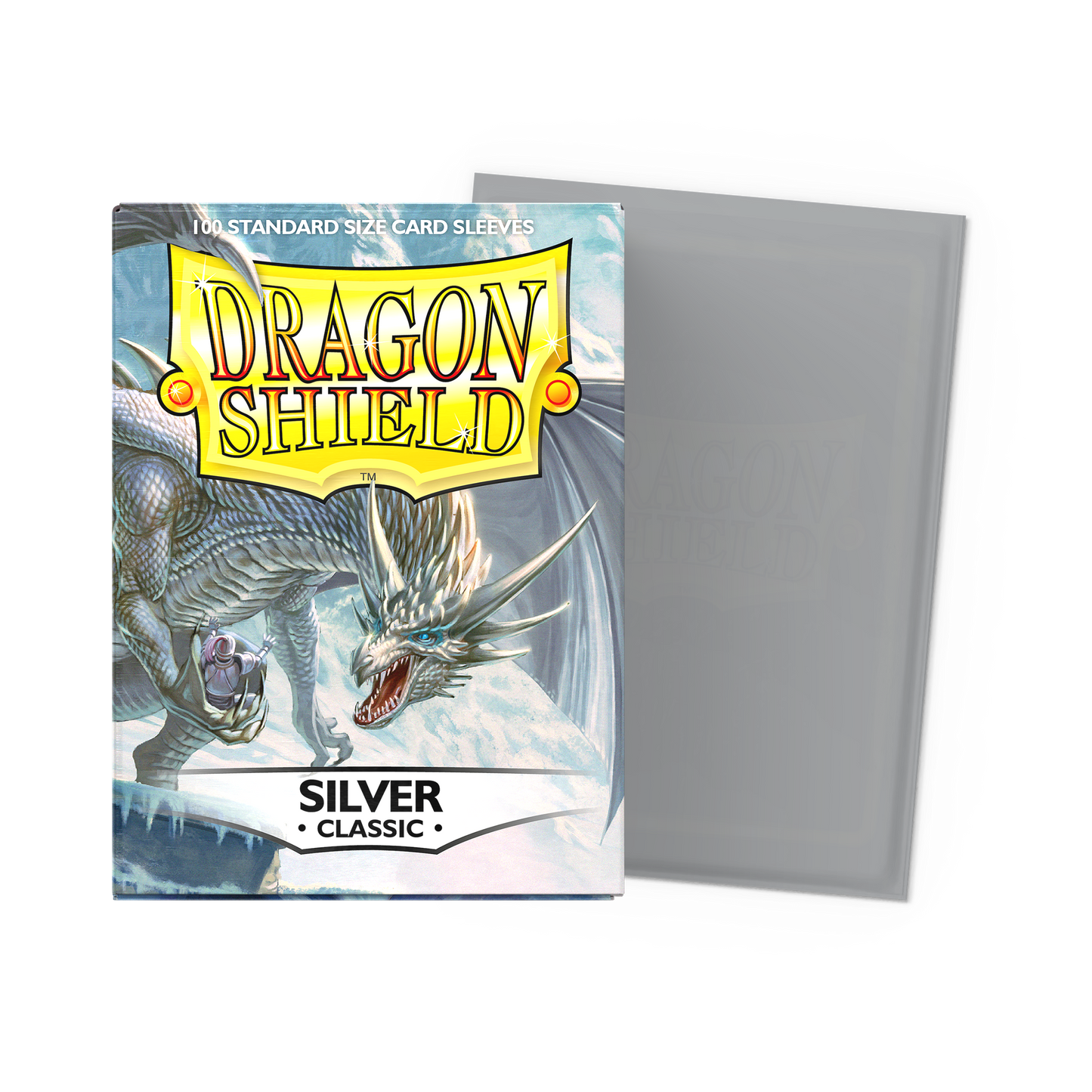 A Silver Classic Card Sleeve pack. Brand: Dragon Shield, Item: Silver - Classic Sleeves