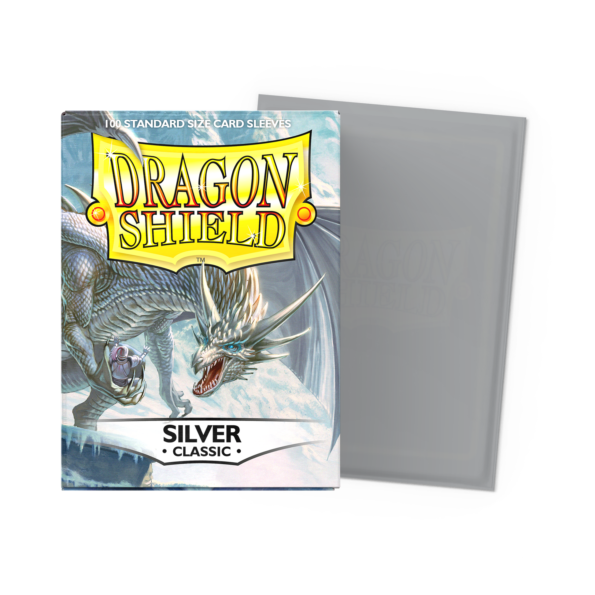 A Silver Classic Card Sleeve pack. Brand: Dragon Shield, Item: Silver - Classic Sleeves