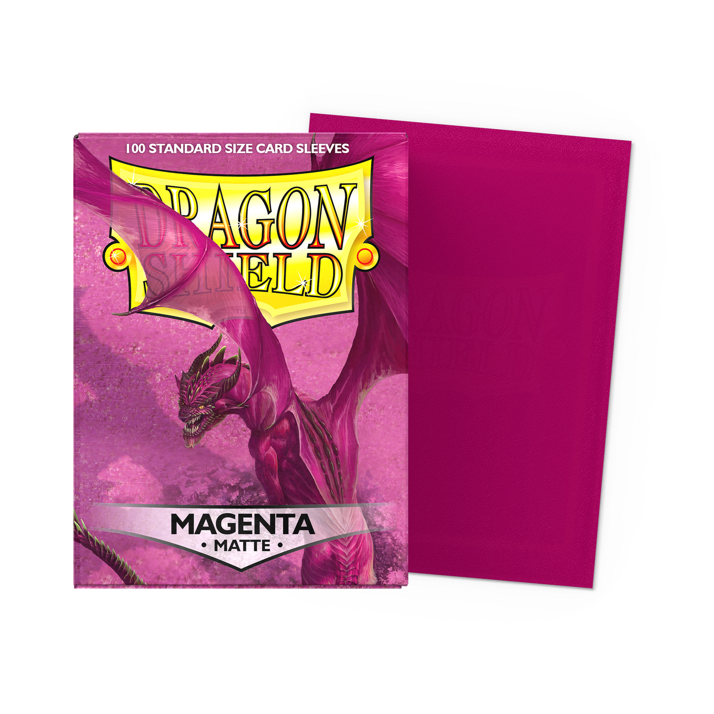 A Magenta Matte Standard Card Sleeves. Brand: Dragon Shield, Item: Magenta - Matte Sleeves