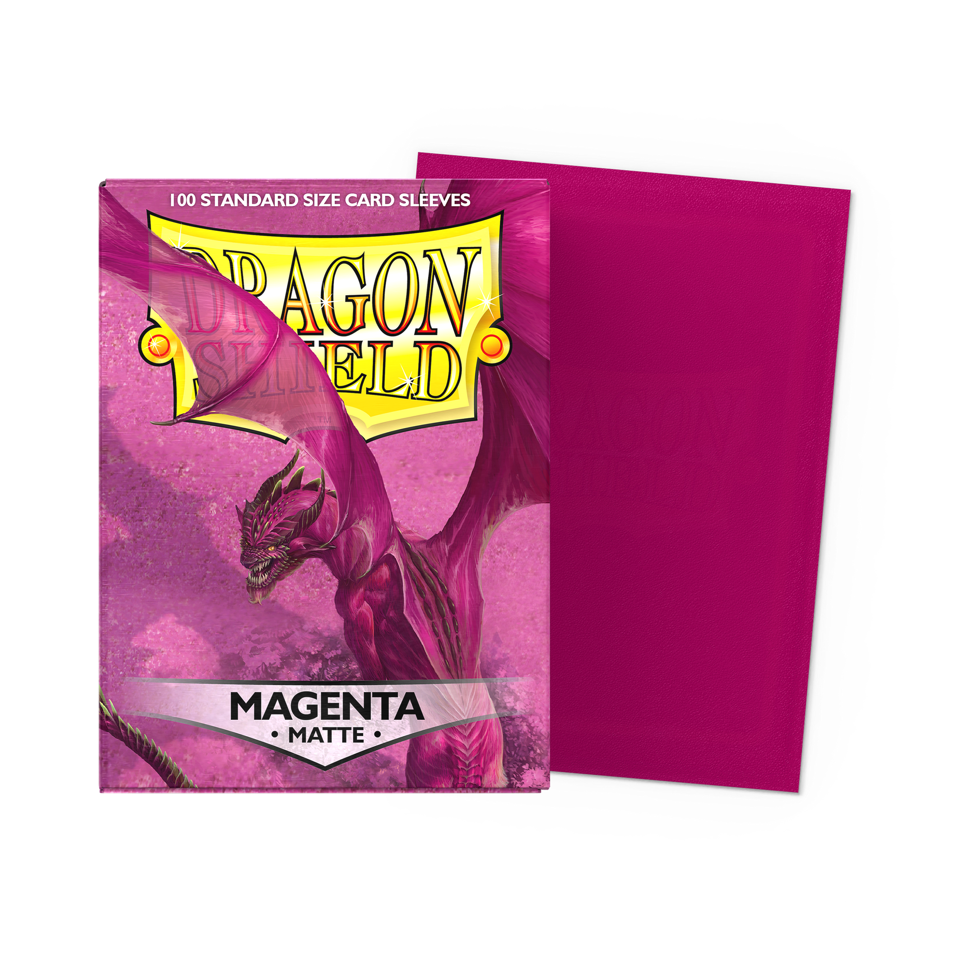 A Magenta Matte Standard Card Sleeves. Brand: Dragon Shield, Item: Magenta - Matte Sleeves