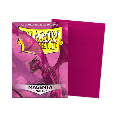 A Magenta Matte Standard Card Sleeves. Brand: Dragon Shield, Item: Magenta - Matte Sleeves