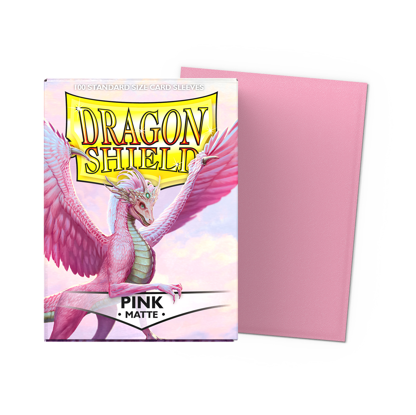 A Pink Matte Standard Size Card Sleeves. Brand: Dragon Shield, Item: Pink - Matte Sleeves.