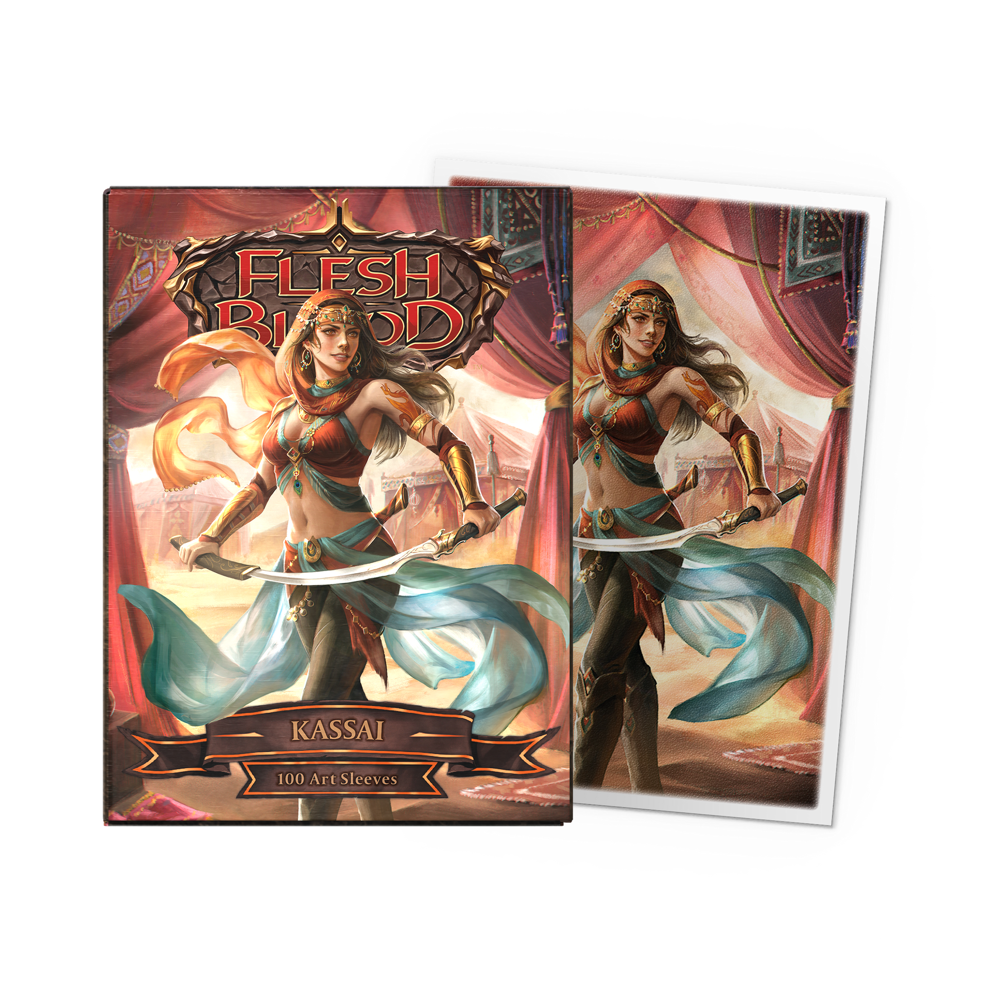 A matte art sleeve featuring Kassai from Flesh and Blood. Brand: Dragon Shield, Item: Kassai - Matte Art Sleeves.