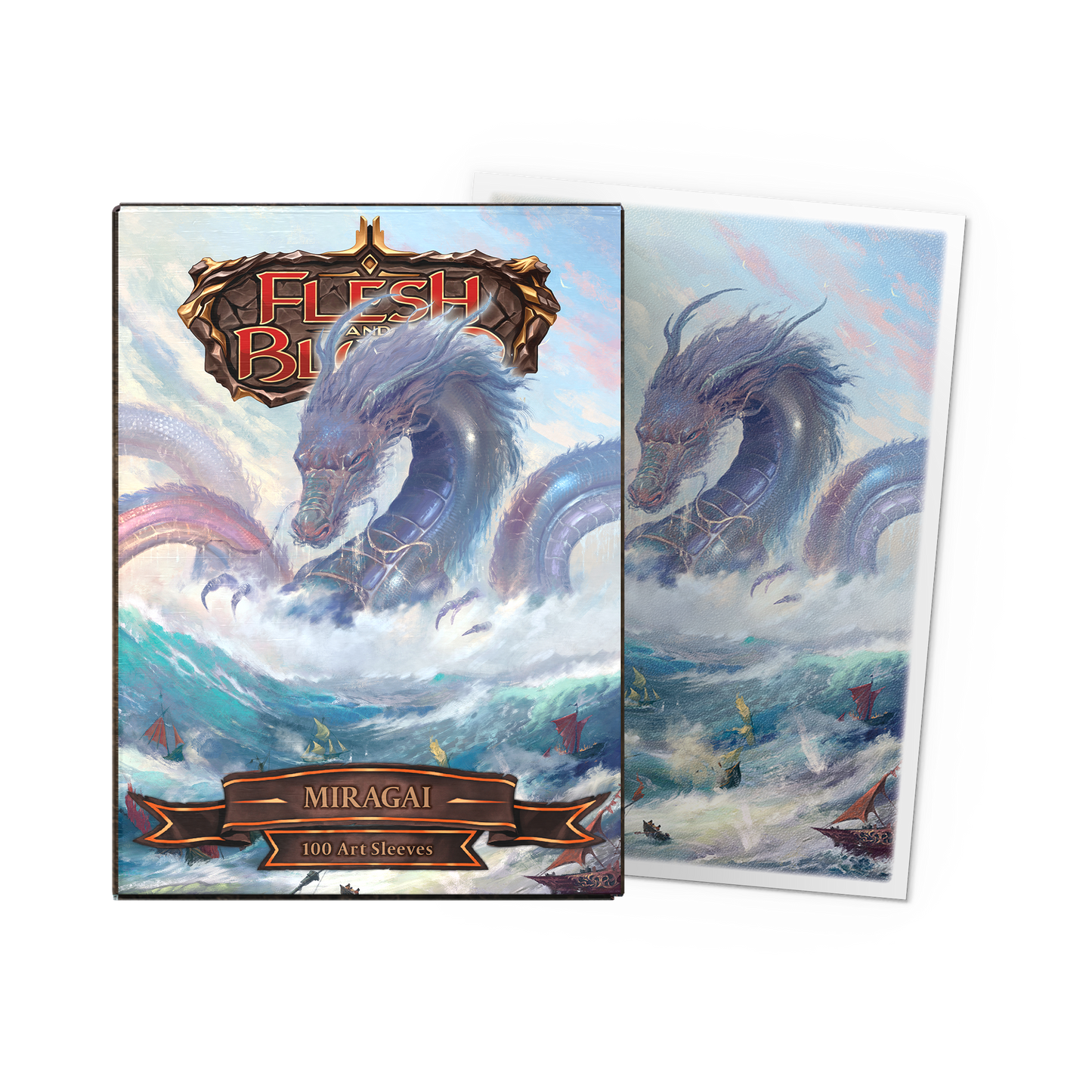A blue dragon art sleeve pack. Brand: Dragon Shield (Dev), Item: Miragai - Matte Art Sleeves.