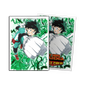 A green and white My Hero Academia themed card sleeves featuring Deku. Brand: Dragon Shield (Dev), Item: Deku - Matte Art Sleeves.