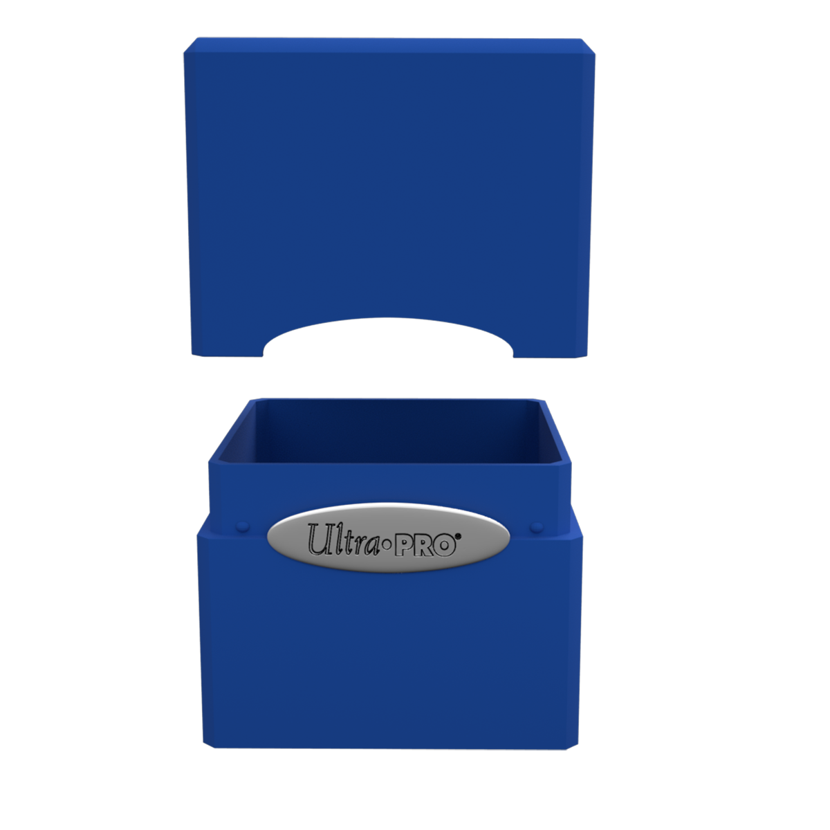 A blue Classic SATIN Cube deck box. Brand: Ultra PRO, Item: Classic SATIN Cube