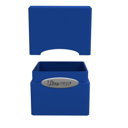 A blue Classic SATIN Cube deck box. Brand: Ultra PRO, Item: Classic SATIN Cube