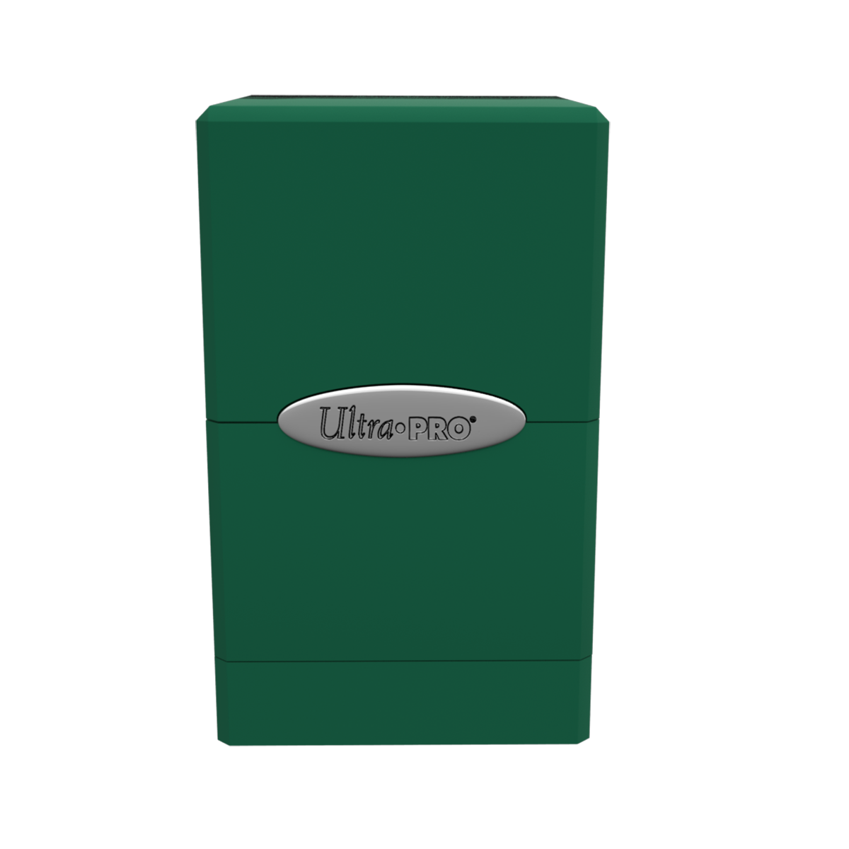 A green Classic SATIN Tower DECK BOX. Brand: Ultra PRO, Item: Classic SATIN® Tower DECK BOX®
