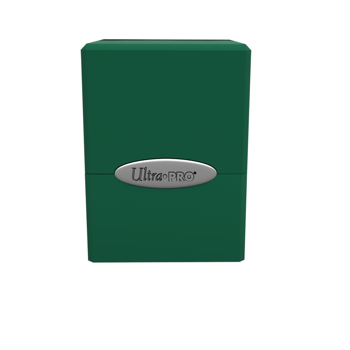 A green Classic SATIN Cube deck box. Brand: Ultra PRO, Item: Classic SATIN Cube.
