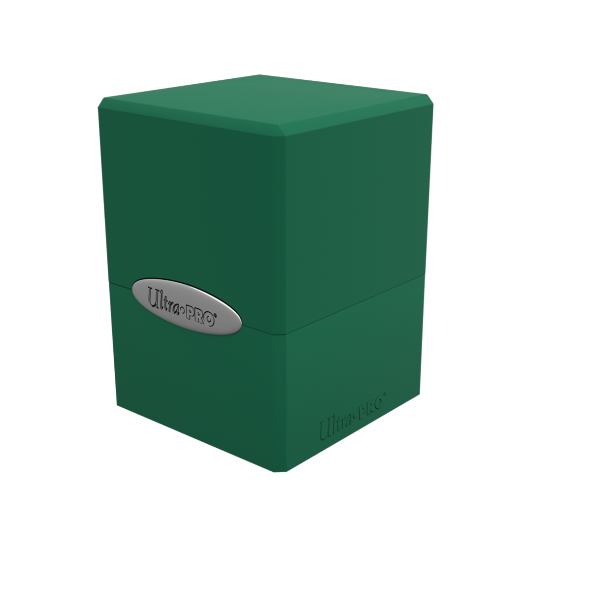 A Green Classic SATIN Cube Deck Box. Brand: Ultra PRO, Item: Classic SATIN Cube.