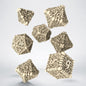 Q-Workshop Dice Macabre Set – beige resin with brown wash RPG dice – Flip Tap Win TCG, Saline MI