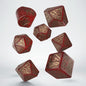 Q-Workshop Dwarven Dice Set: Jewels – shimmering red with gold RPG dice – Flip Tap Win TCG, Saline MI