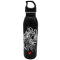 A black Magic: The Gathering Gideon metal water bottle. Brand: MTG PRO Shop, Item: Gideon Metal Water Bottle for Magic: The Gathering