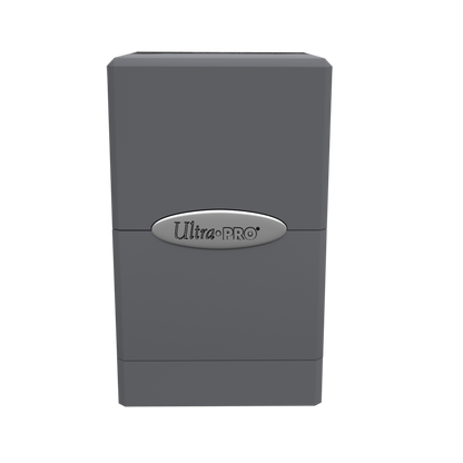 A Gray Classic SATIN Tower DECK BOX. Brand: Ultra PRO, Item: Classic SATIN Tower DECK BOX.