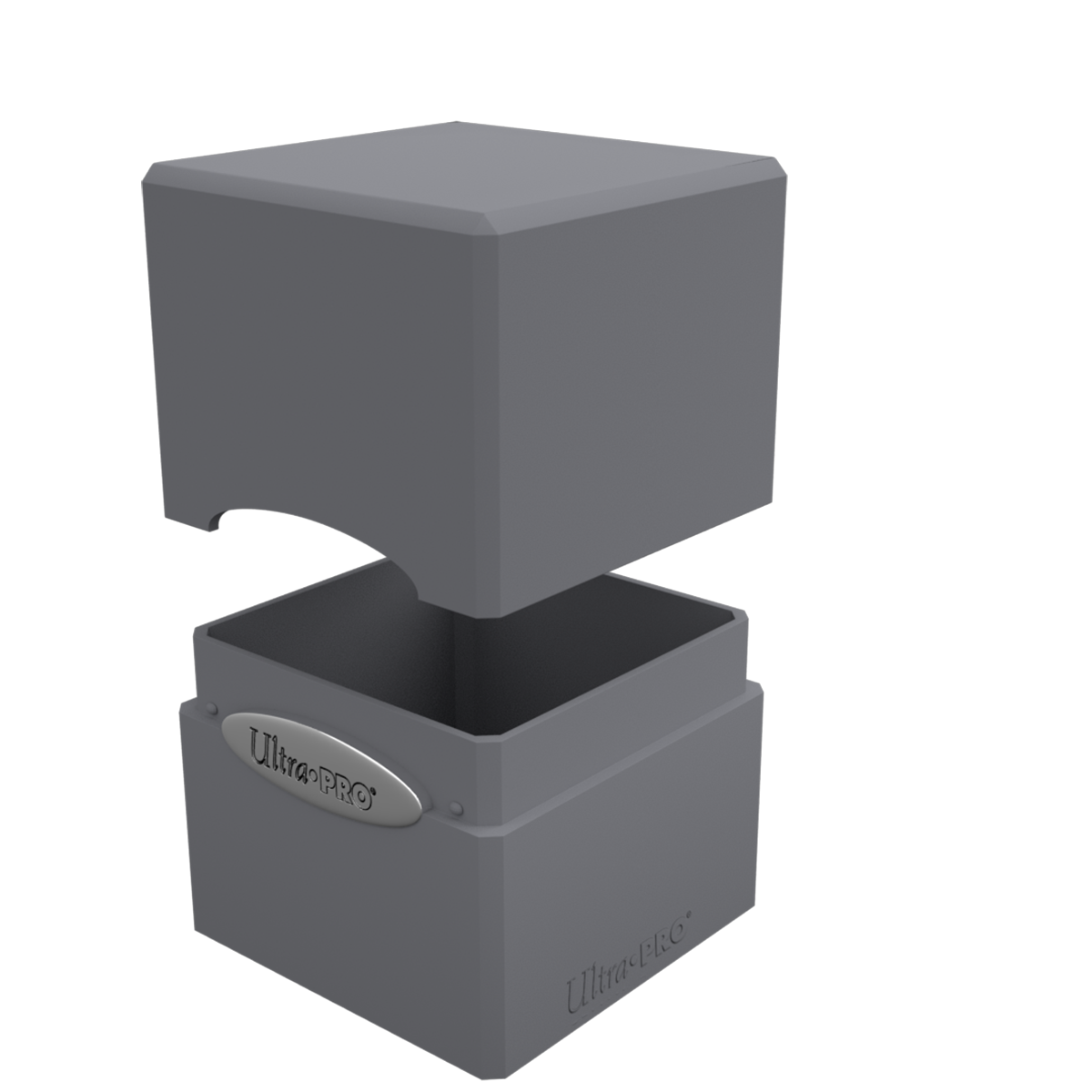 A Smoke Grey Classic SATIN Cube Deck Box. Brand: Ultra PRO, Item: Classic SATIN® Cube.