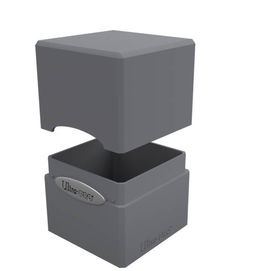 A Smoke Grey Classic SATIN Cube Deck Box. Brand: Ultra PRO, Item: Classic SATIN® Cube.