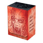 A red and black illustration deck box featuring a warrior's face and text. Brand: Legion Supplies, Item: Hell is Empty Matte Sleeves.