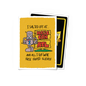 A yellow brushed art Dragon Shield (Dev) Standard Size card sleeve featuring a grumpy salt shaker character and the text "I salted off at... MAGIC CON ATL AND ALL I GOT WERE THESE STUPID SLEEVES!"