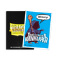 A black Dragon Shield 100 Standard Size card sleeve box next to a blue art print featuring a hooded figure with a staff and the text "BOSHKA.". Brand: Dragon Shield (Dev), Item: Quest for the Janklord - Little Wheelmaster - Standard Size.