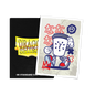 A black Dragon Shield deck box with a stylized coffee cup character art card. Brand: Dragon Shield, Item: Perfect Seven - Shibuya Coffee - Brushed Art Sleeves - Standard Size.
