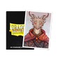 A black Dragon Shield deck box with a regal dragon illustration on a card. Brand: Dragon Shield, Item: Nox Mortua - Regal Dragon - Brushed Art Sleeves.