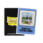 A black Dragon Shield deck box next to a card featuring a window view of a landscape with flowers and mountains, with the text "That's a Good Card".