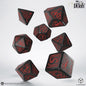 Q-Workshop It: Welcome to Derry Dice Set – black glitter with red RPG dice – Flip Tap Win TCG, Saline MI