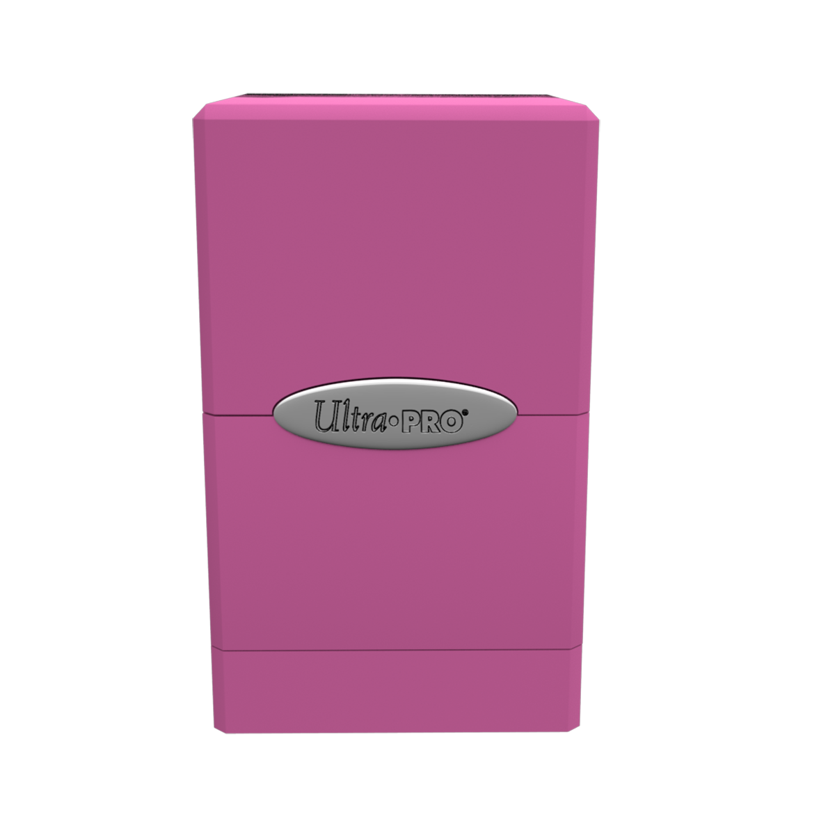 A pink Classic SATIN Tower DECK BOX. Brand: Ultra PRO, Item: Classic SATIN Tower DECK BOX