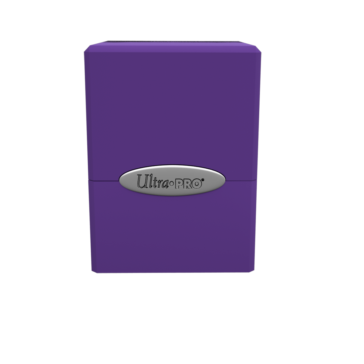 A purple Classic SATIN Cube deck box. Brand: Ultra PRO.