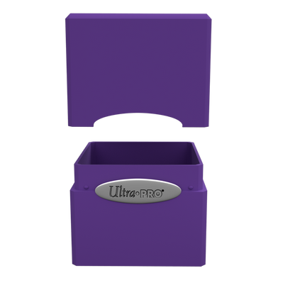 A purple Classic SATIN Cube deck box. Brand: Ultra PRO, Item: Classic SATIN® Cube.