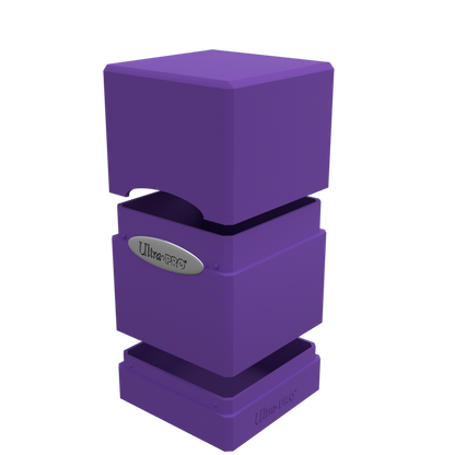 A purple Classic SATIN Tower DECK BOX. Brand: Ultra PRO, Item: Classic SATIN® Tower DECK BOX®