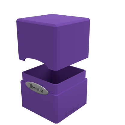 A purple Classic SATIN Cube deck box. Brand: Ultra PRO, Item: Classic SATIN Cube.