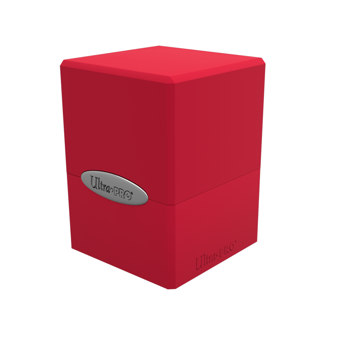 A red Ultra PRO Classic SATIN Cube deck box.