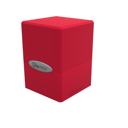 A red Ultra PRO Classic SATIN Cube deck box.
