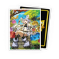 A white border matte art card sleeve featuring Silvie, Slime Sovereign surrounded by slimes. Brand: Unknown, Item: Silvie, Slime Sovereign - Matte Art Sleeves.