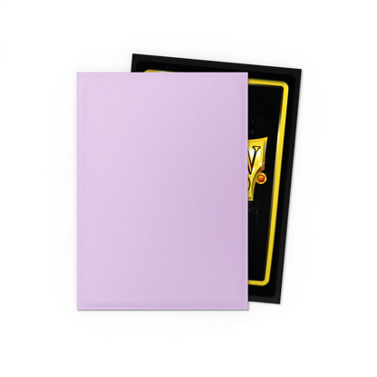 A light purple matte dual sleeve for trading cards. Brand: Dragon Shield (Dev), Item: Orchid - Matte Dual Sleeves (Japanese)