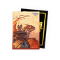 A matte dual art card sleeve featuring a dragon and rider, with a signature and year "JA 2023".