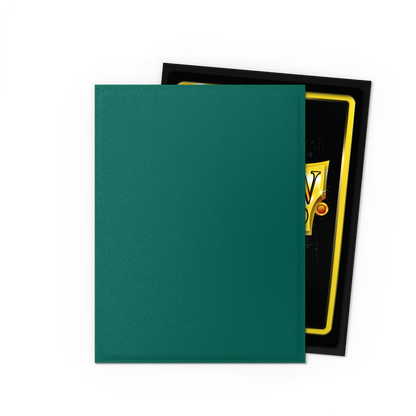 A teal matte Japanese Dragon Shield Power Dual Sleeves.