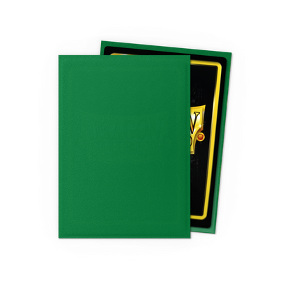 A green Japanese-sized card sleeve. Brand: Dragon Shield (Dev), Item: Emerald - Matte Sleeves