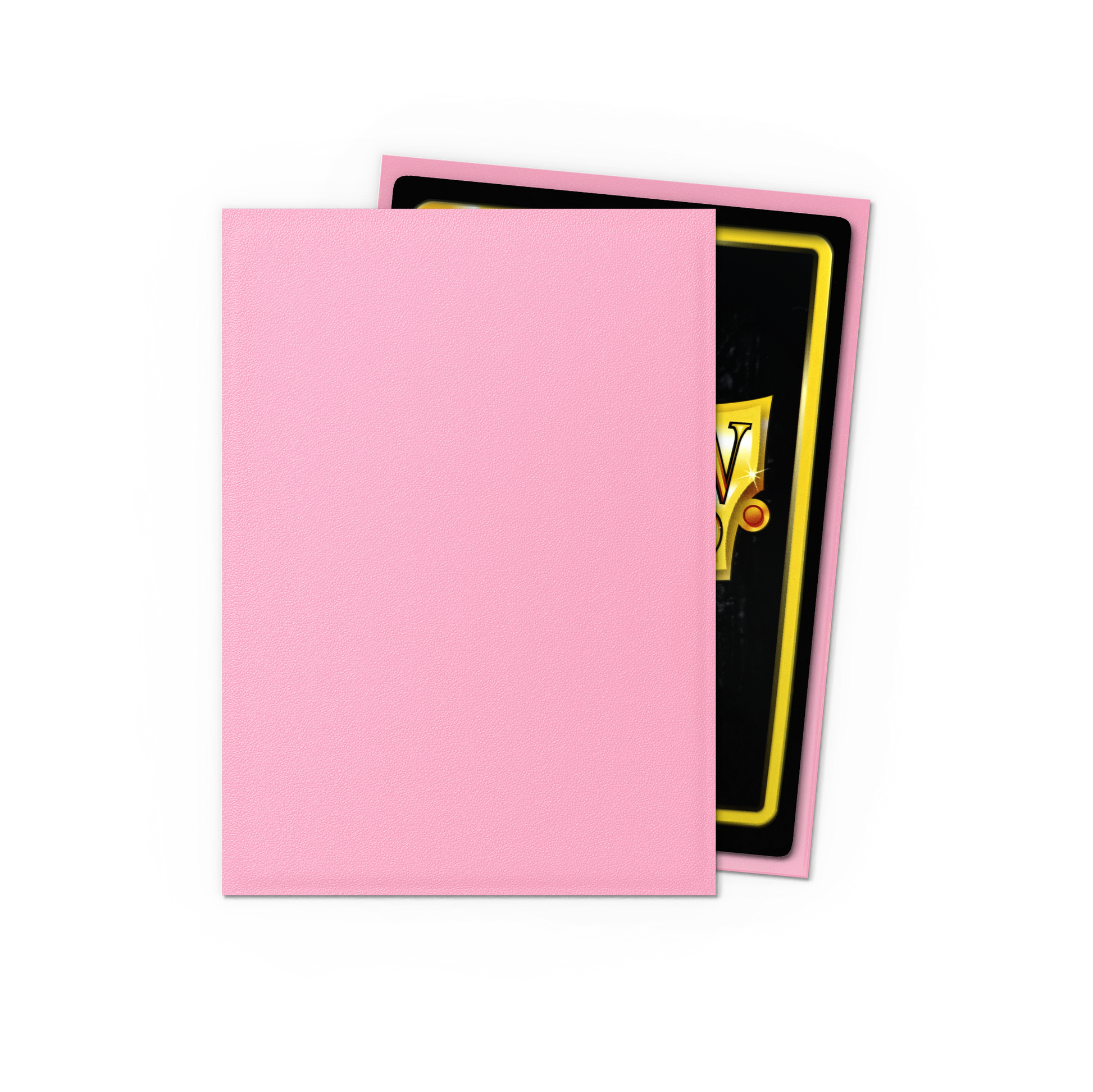 A pink matte Japanese card sleeve. Brand: Dragon Shield (Dev), Item: Pink - Matte Sleeves