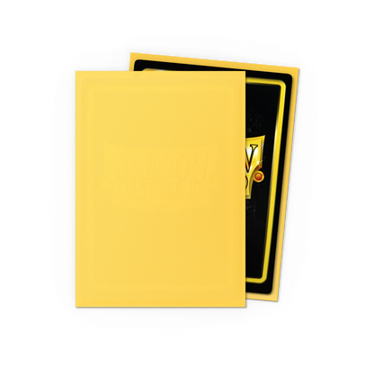 A Yellow Matte Japanese Card Sleeve. Brand: Dragon Shield (Dev), Item: Yellow - Matte Sleeves