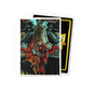 A red and blue dragon-themed warrior in armor holding a shield. Brand: Emperor Scion, Item: Emperor Scion Portrait - Matte Art Sleeves.