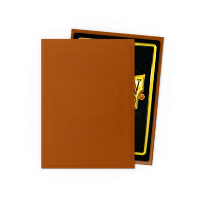 A brown matte Japanese card sleeve from Dragon Shield.