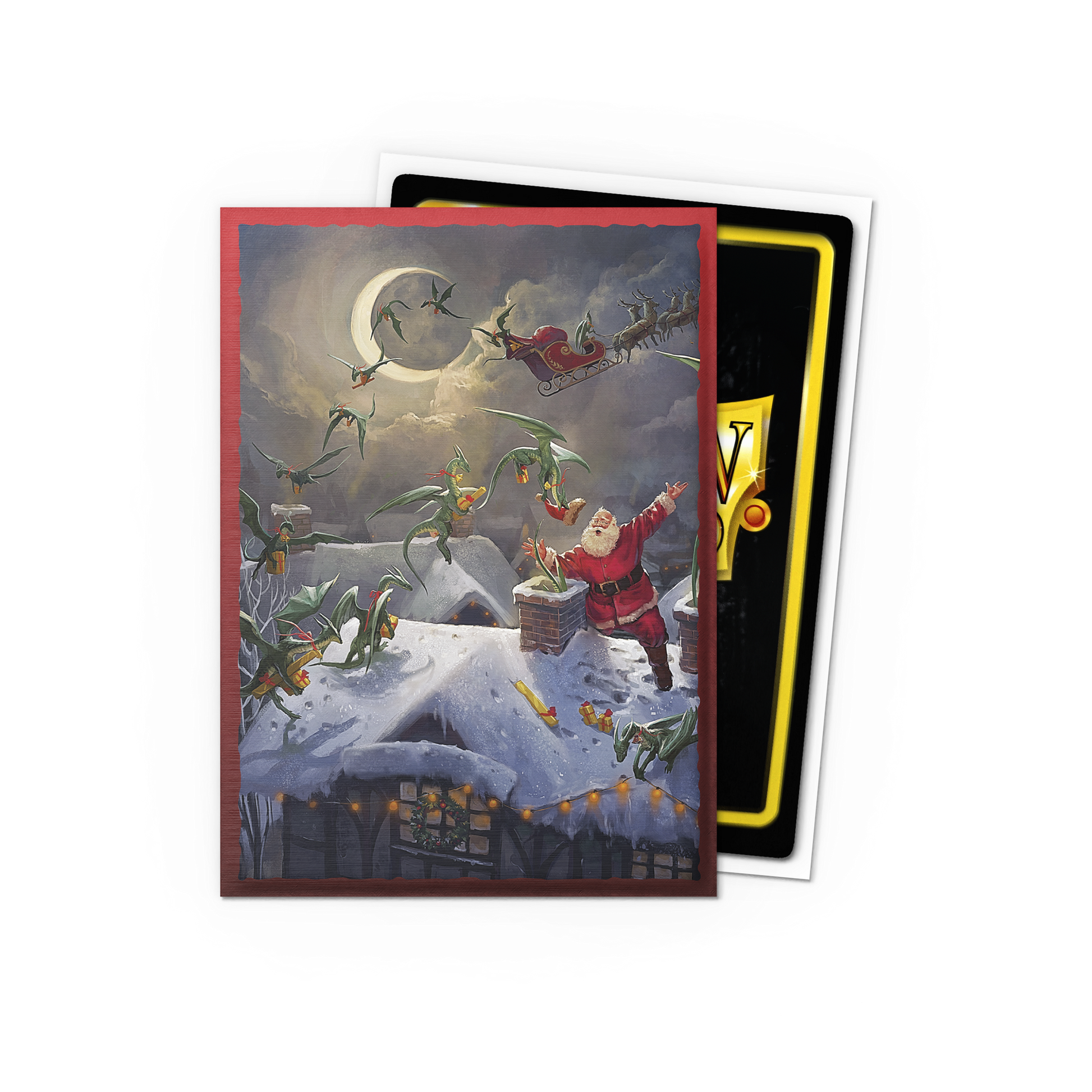 A Brushed Art Christmas 2023 Japanese card sleeve. Brand: Dragon Shield (Dev), Item: Christmas 2023 - Brushed Art Sleeves