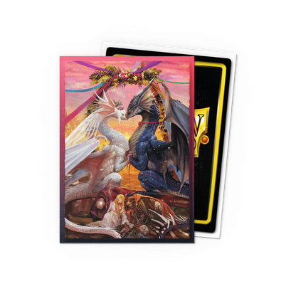 A Brushed Art Valentine Dragons 2023 Japanese card sleeve. Brand: Dragon Shield (Dev), Item: Valentine Dragons 2023 - Brushed Art Sleeves.
