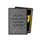 A black brushed card sleeve with custom text. Brand: Not specified, Item: Custom Sleeves - Brushed - Black Borders.