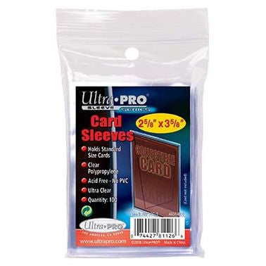 A sealed pack of Ultra Pro Card Sleeves (2 5/8" x 3 1/2")