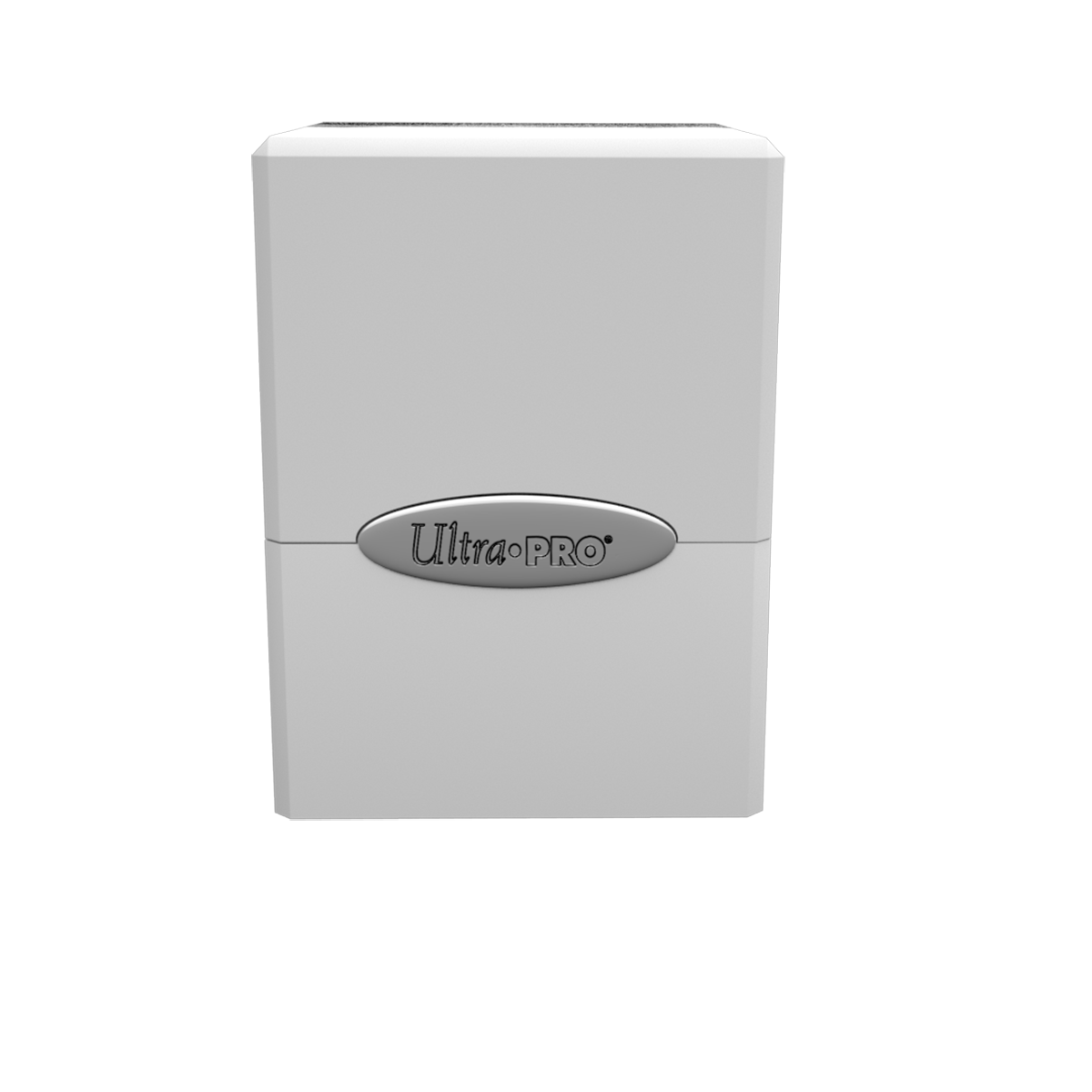 A white Ultra PRO Classic Satin Cube deck box.