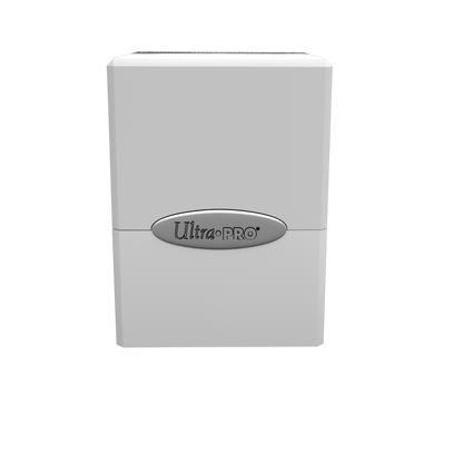 A white Ultra PRO Classic Satin Cube deck box.